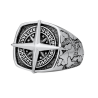 Chevalière Boussole Tortuga en Acier Inoxydable - Bague pour Homme Compas Viking